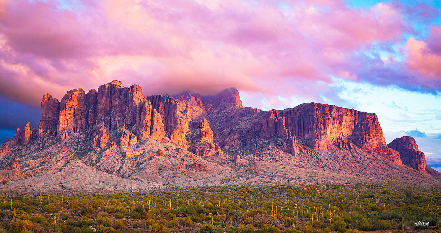 Pink Sunset Over the Superstition Mountains