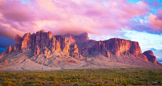 Pink Sunset Over the Superstition Mountains